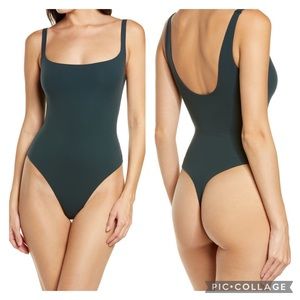 New! SKIMS Fits Everybody Square Neck Bodysuit in Cypress